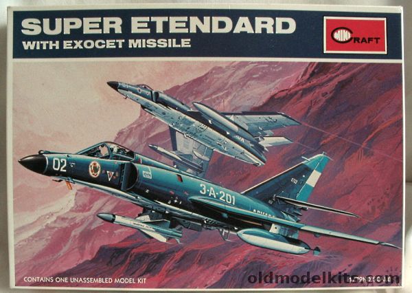 Minicraft 1/72 Super Etendard with Exocet - Argentina 2a Escuadrilla De Caza Y Ataque Naval- Malvinas (Falklands) Conflict or French Navy Carrier Clemenceau, 1602 plastic model kit